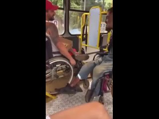 wheelchair users fight on the bus